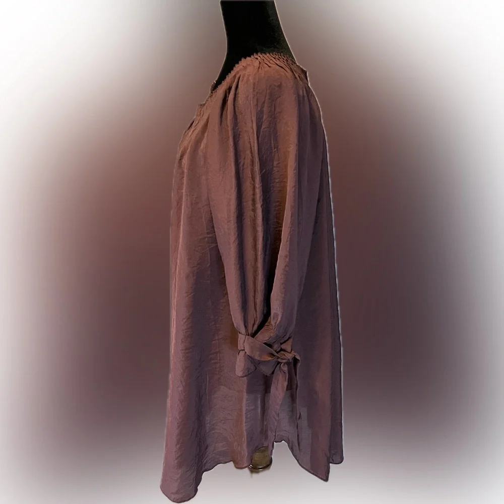 Paisley Vine Swing Tunic Cinnamon size 1X - Picture 4 of 10